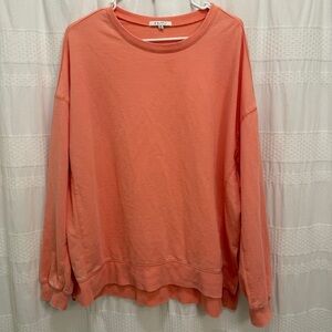 Z Supply Modern Weekender Crewneck Sweatshirt Coral Womens Medium Lightweight